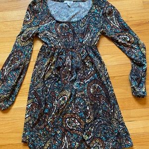 Paisley print dress with open shoulders size S